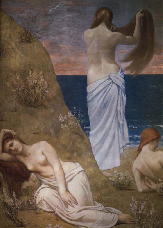 Pierre Puvis de Chavannes unga flicko vid havet oil painting image